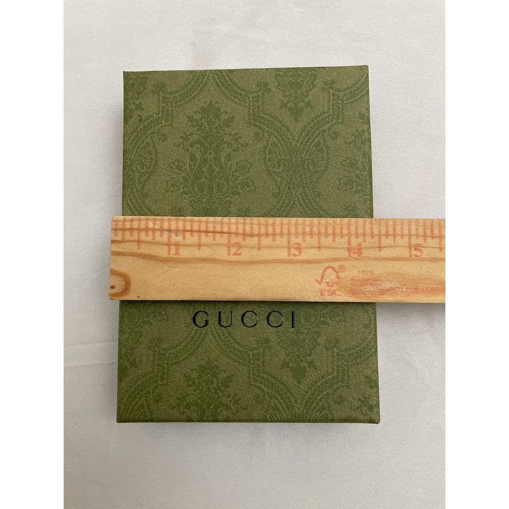 Gucci Gift Box Green Brocade Designer Luxury 6.5 x 4.5 x 1 - Picture 8 of 12